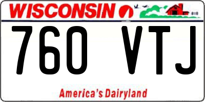 WI license plate 760VTJ