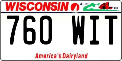 WI license plate 760WIT