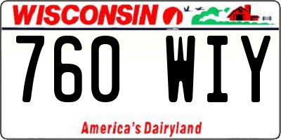 WI license plate 760WIY