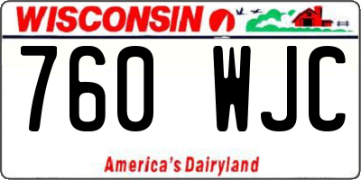 WI license plate 760WJC
