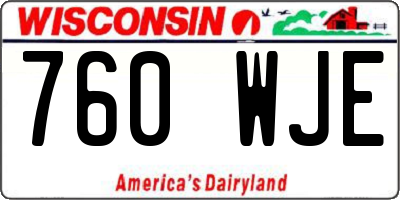 WI license plate 760WJE