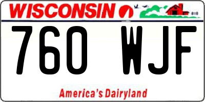 WI license plate 760WJF