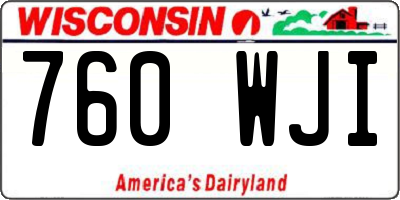 WI license plate 760WJI
