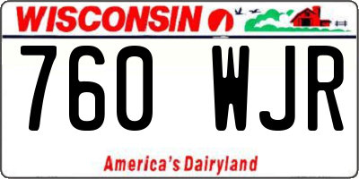 WI license plate 760WJR