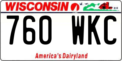 WI license plate 760WKC