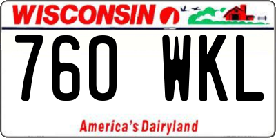 WI license plate 760WKL