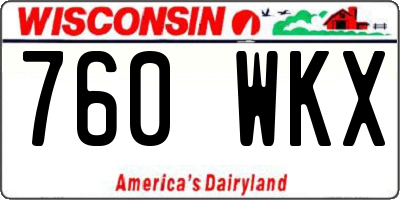WI license plate 760WKX
