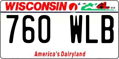 WI license plate 760WLB