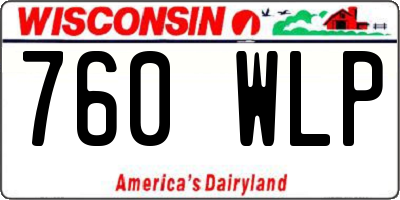 WI license plate 760WLP