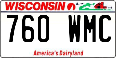 WI license plate 760WMC
