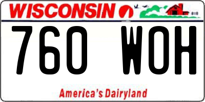 WI license plate 760WOH