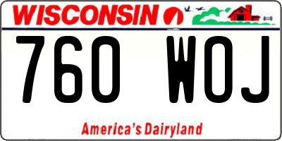 WI license plate 760WOJ