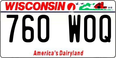 WI license plate 760WOQ