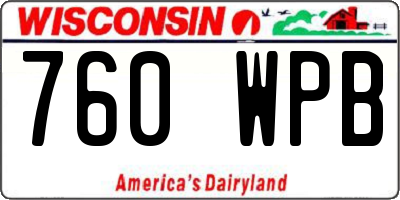 WI license plate 760WPB