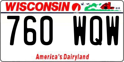 WI license plate 760WQW