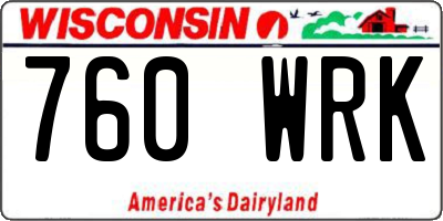 WI license plate 760WRK