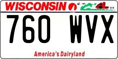 WI license plate 760WVX