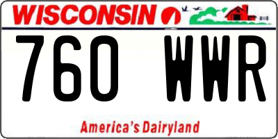 WI license plate 760WWR