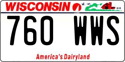 WI license plate 760WWS
