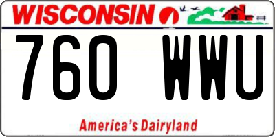 WI license plate 760WWU
