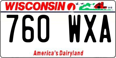 WI license plate 760WXA