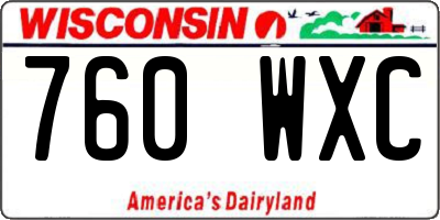 WI license plate 760WXC