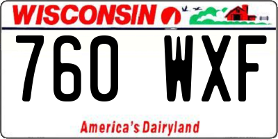 WI license plate 760WXF