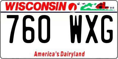 WI license plate 760WXG