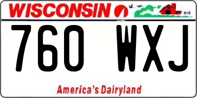 WI license plate 760WXJ
