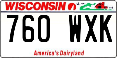 WI license plate 760WXK
