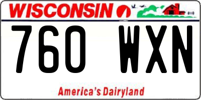 WI license plate 760WXN