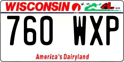 WI license plate 760WXP