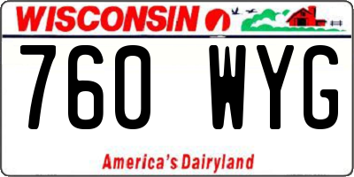 WI license plate 760WYG