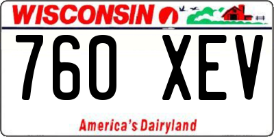 WI license plate 760XEV