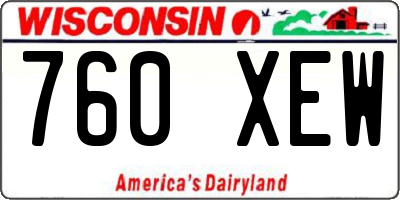 WI license plate 760XEW