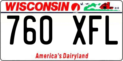 WI license plate 760XFL