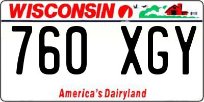 WI license plate 760XGY