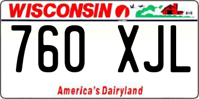 WI license plate 760XJL