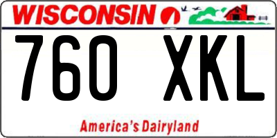 WI license plate 760XKL