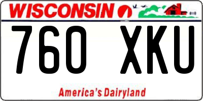 WI license plate 760XKU