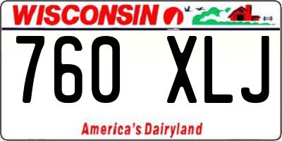 WI license plate 760XLJ