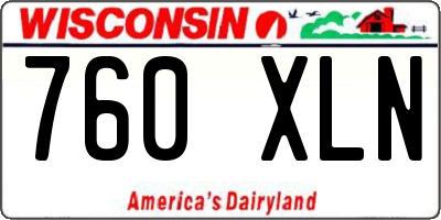 WI license plate 760XLN