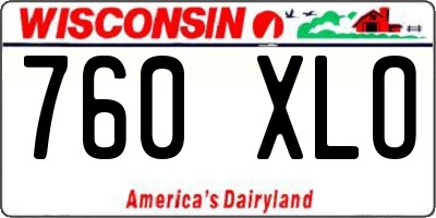 WI license plate 760XLO