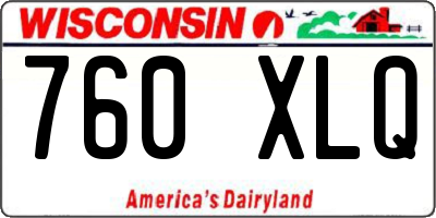 WI license plate 760XLQ