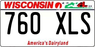 WI license plate 760XLS