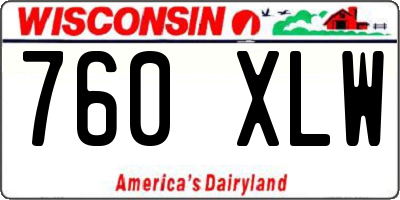 WI license plate 760XLW