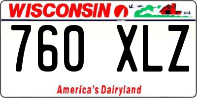 WI license plate 760XLZ