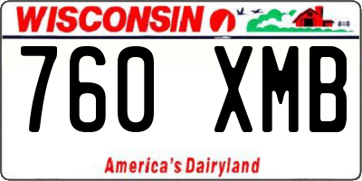 WI license plate 760XMB