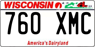 WI license plate 760XMC