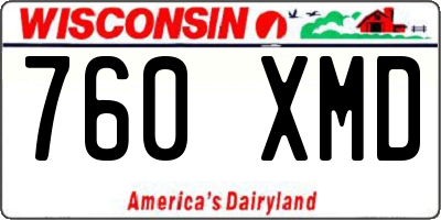 WI license plate 760XMD